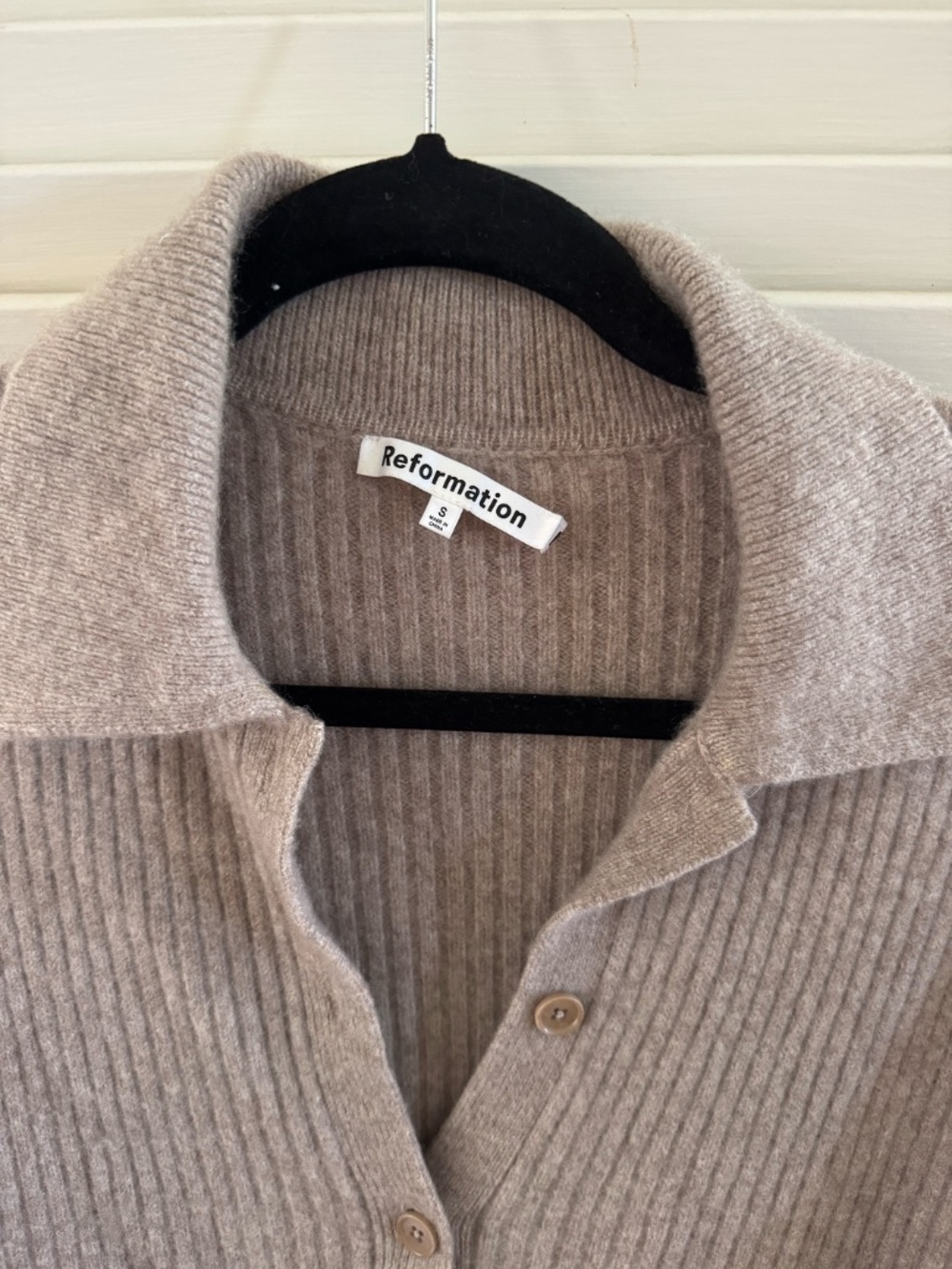 Reformation Cashmere Collared Cardigan (S) - Picture 3 of 5